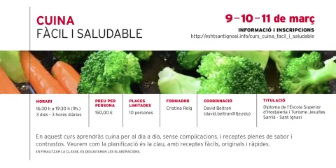 Curs "Cuina fàcil i saludable" a Jesuïtes Sarrià. 
