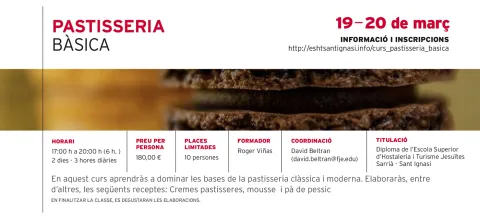 Curs "Pastisseria bàsica" a Jesuïtes Sarrià. 